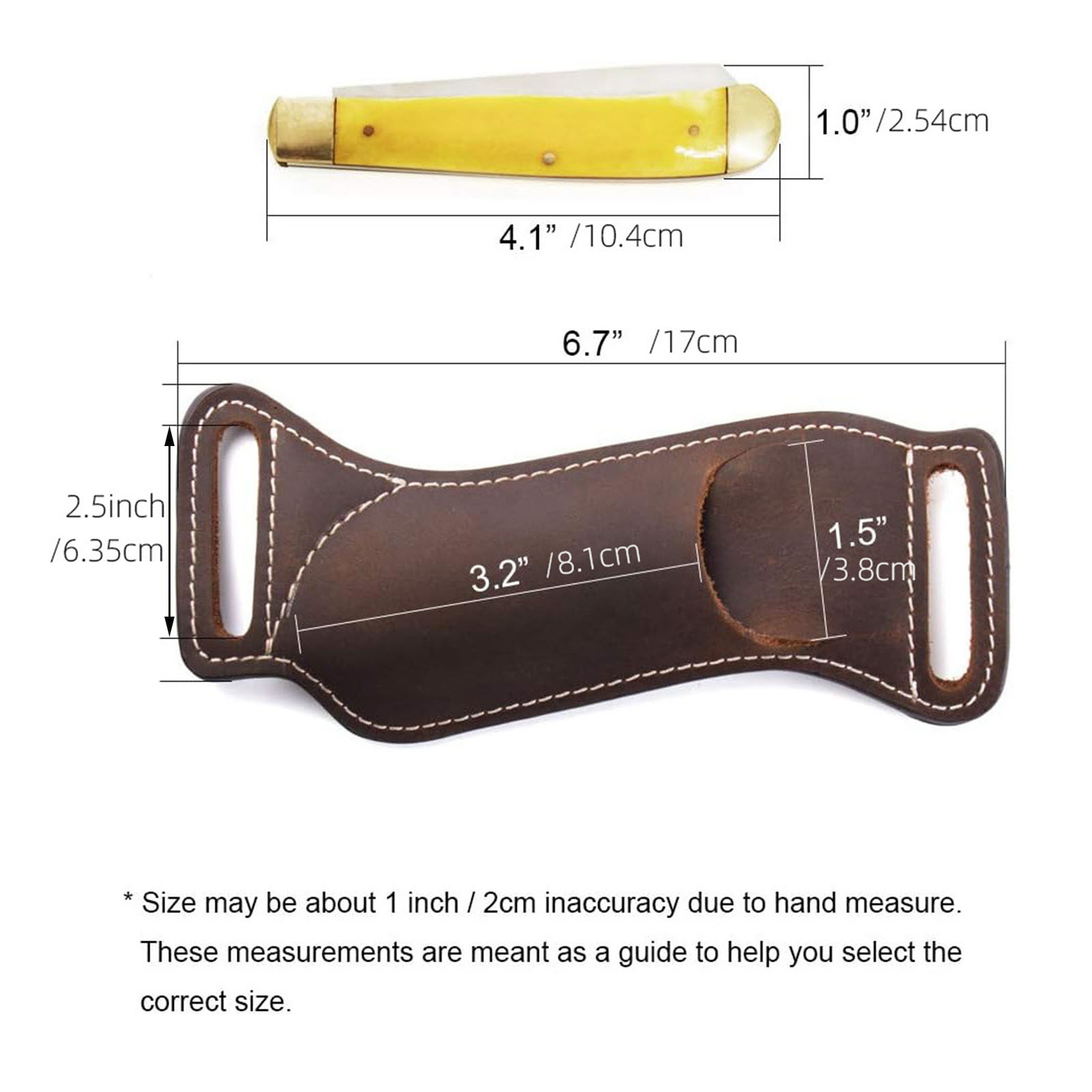 Leather Edc. Carry Pouch - Beschermend mes, duurzaam voor kamperen, wandelen,