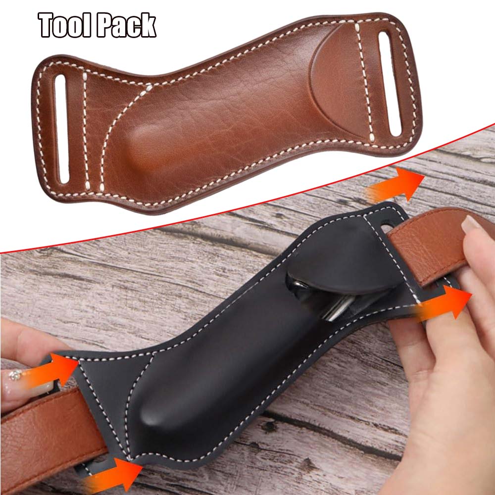 Leather Edc. Carry Pouch - Tactische gereedschapstas EDC vouwmes schede heuptas