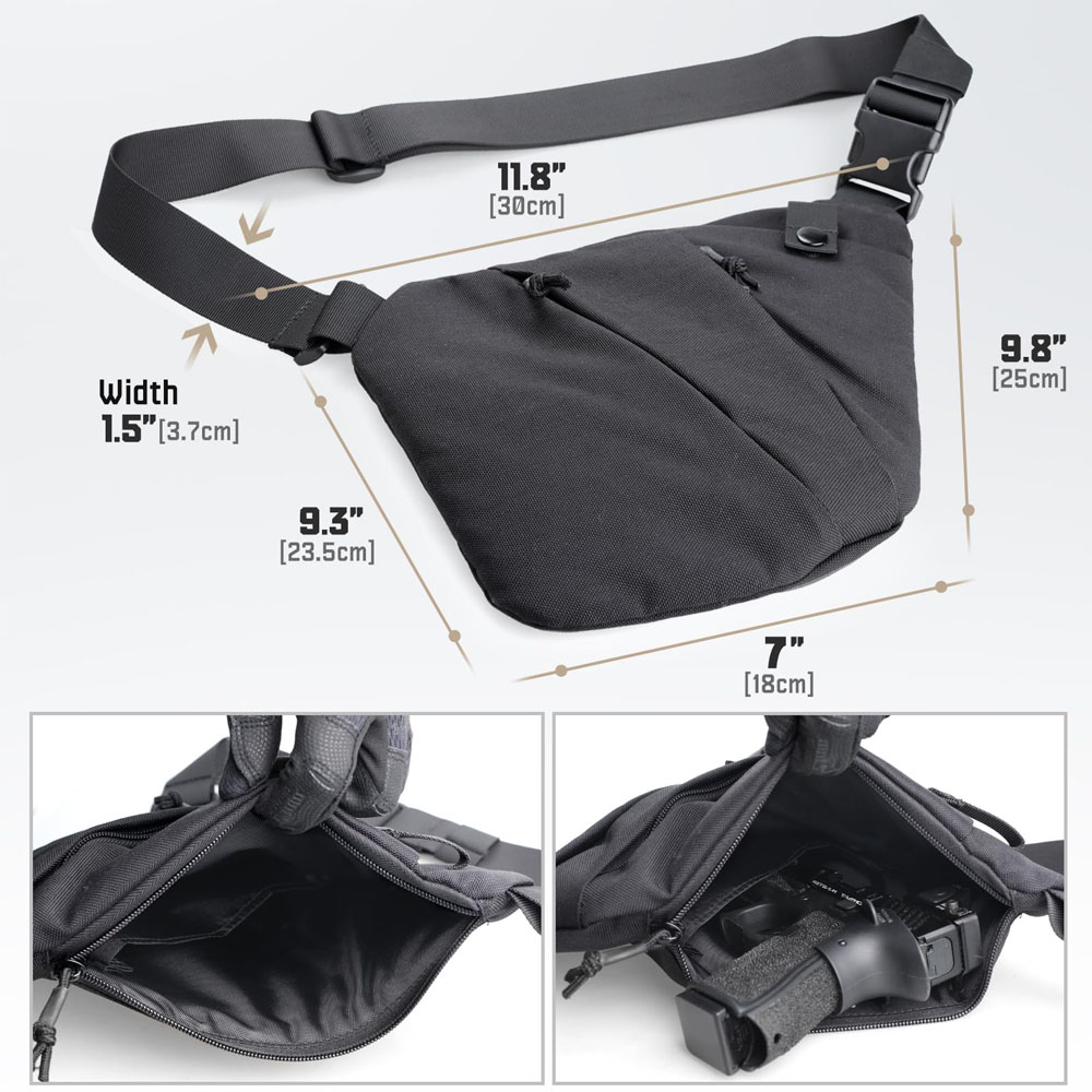 Tactisch Verborgen Pistool Dra - Edc Concealed Carry Sling Bag recensie en prijs