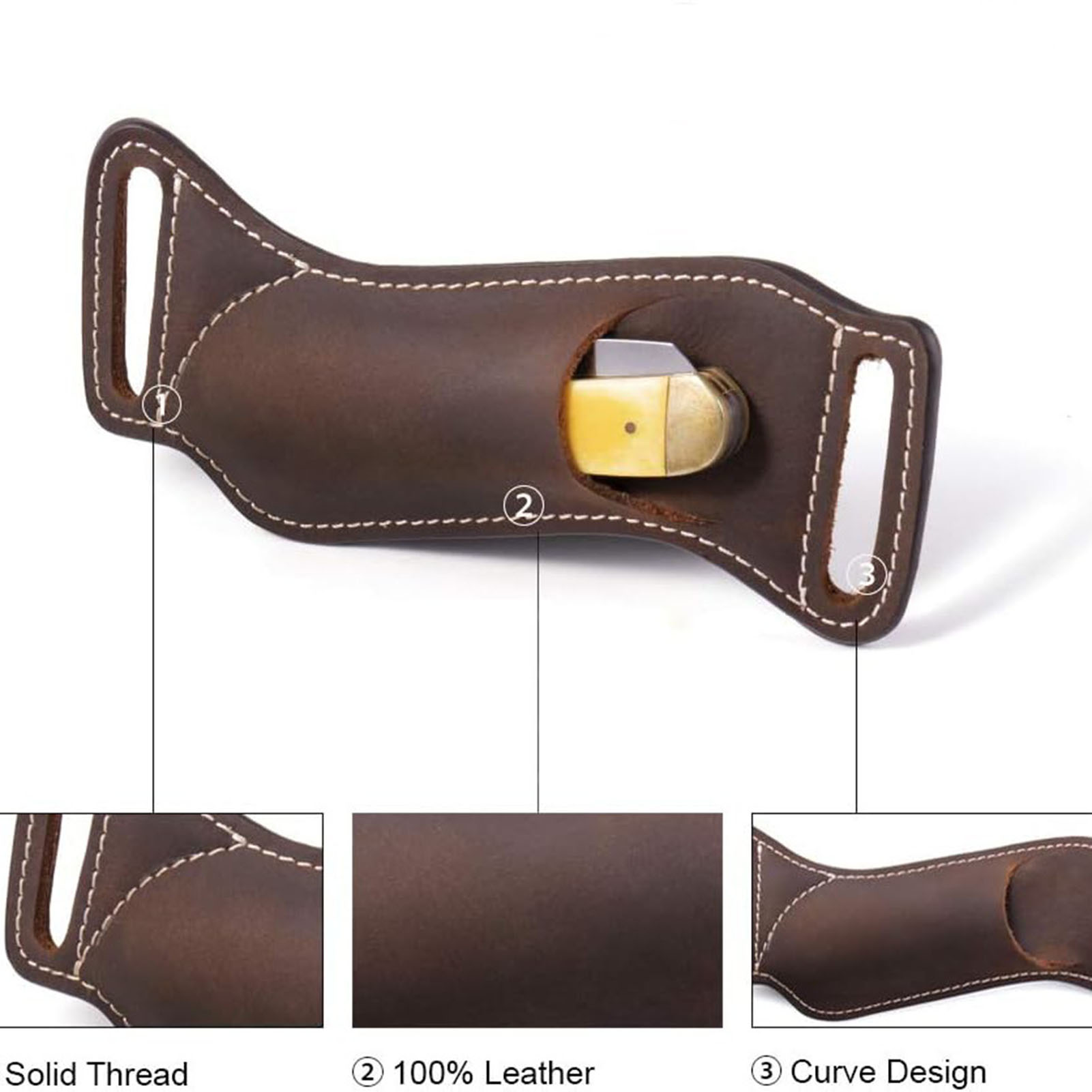 1-pack lederen etui voor vouwm - Leather Edc. Carry Pouch recensie en prijs