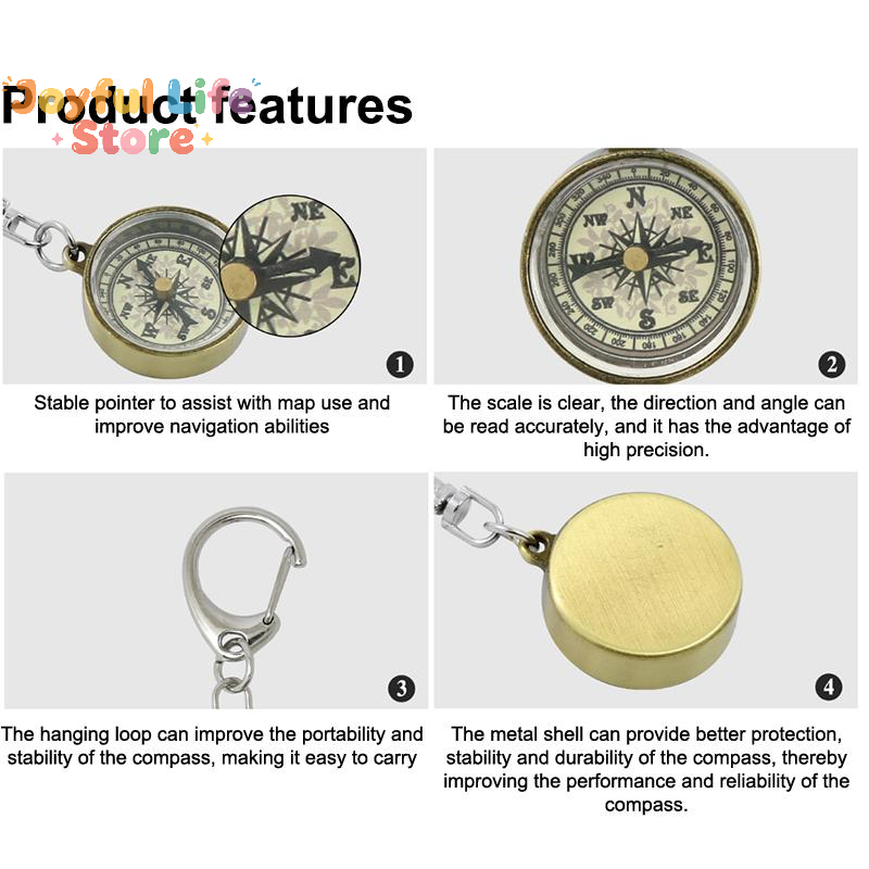 Hot Sale Klimuitrusting Sleute - Compass Keychain Mini recensie en prijs